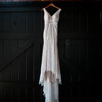 Chalet Wedding Barn Doors and Dress