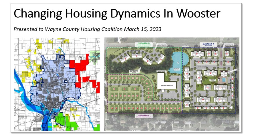 Presentation Cover (Showing a development constraints map and housing proposal)