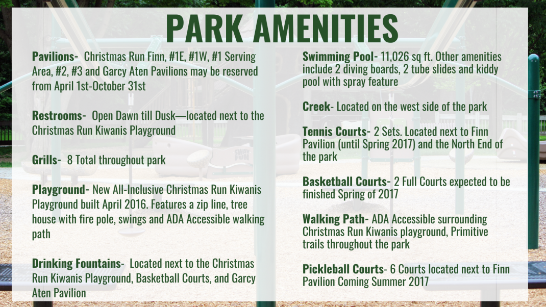Park Amenities - Christmas Run