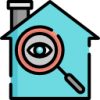magnifying glass and house